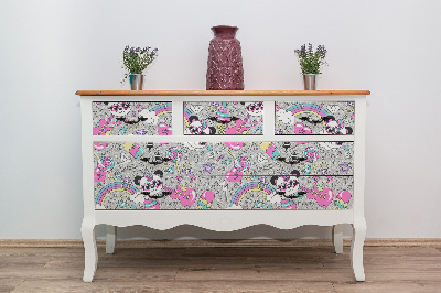 Dekorativní samolepka na nábytek Panda Rainbow Diamonds