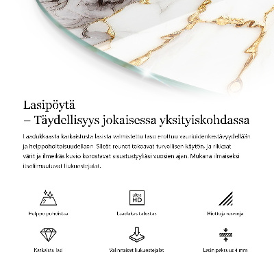 Deska stolu Mramor s jemnými žilkami