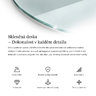 Kulatá deska stolu průhledná