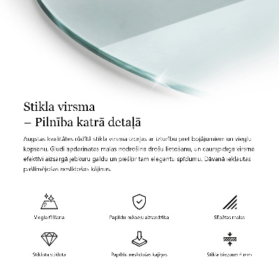 Kulatá deska stolu průhledná