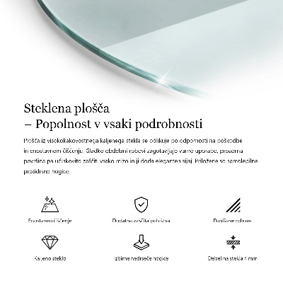 Kulatá deska stolu průhledná