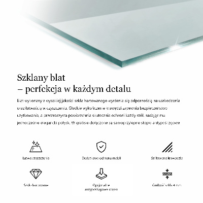Obdélníková stolní deska průhledná
