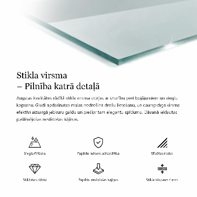 Obdélníková stolní deska průhledná