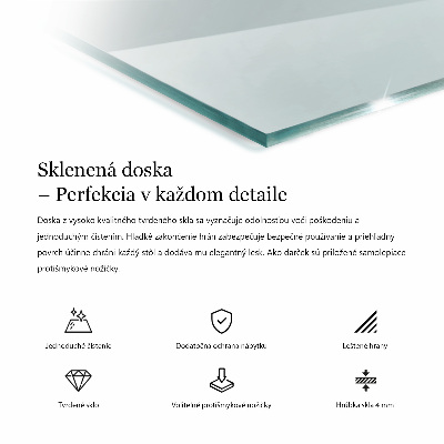 Obdélníková stolní deska průhledná