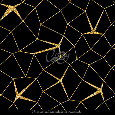Fototapeta Zlatá mozaika v černé barvě