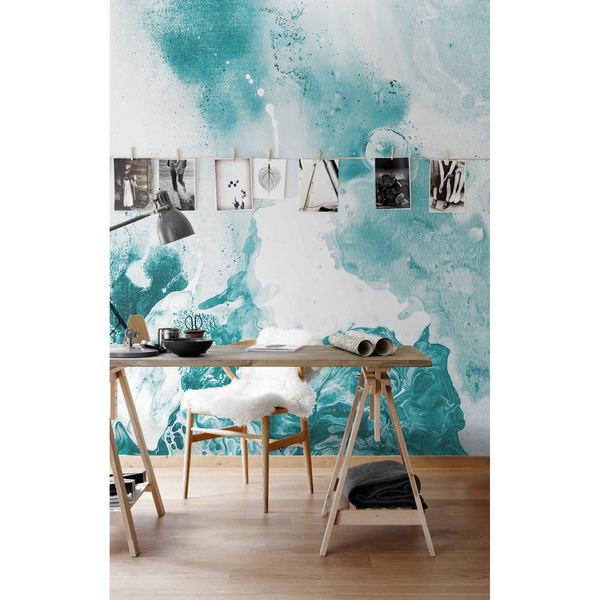 Fototapeta Mramor malovaný v modré palmy