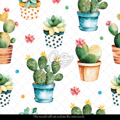 Fototapeta Akvarelové kaktusy