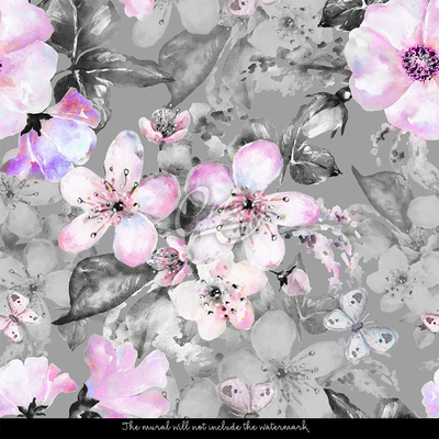 Fototapeta Jemná krása květin a motýlů