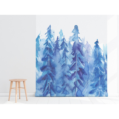 Fototapeta Modrá barva v mlhavém lese