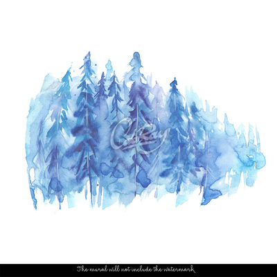 Fototapeta Modrá barva v mlhavém lese