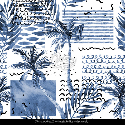 Fototapeta Modré, chladné palmy