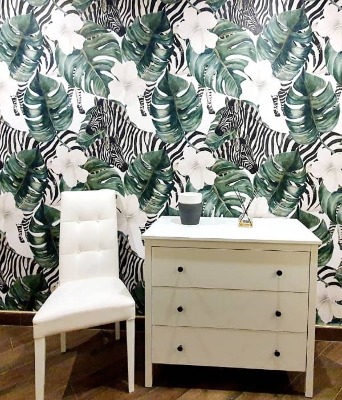 Fototapeta Zebry mezi rajskou vegetací