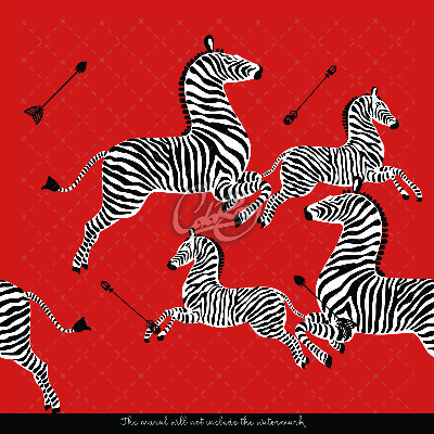 Fototapeta Zebry na červeném pozadí