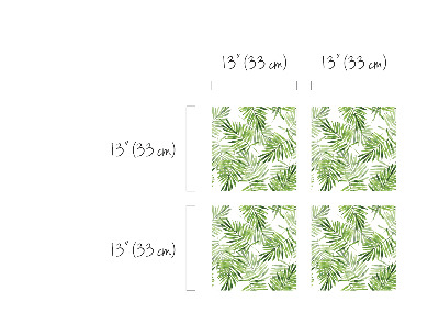  Samolepky Ikea Kallax Exotické zelené palmové listy