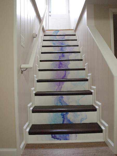 Samolepky na schody Tyrkysová abstrakce