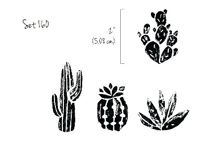 Samolepky na zeď Černé a bílé kaktusy