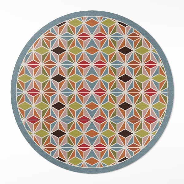 Kulatý vinylový koberec Pastelový geometrický vzor