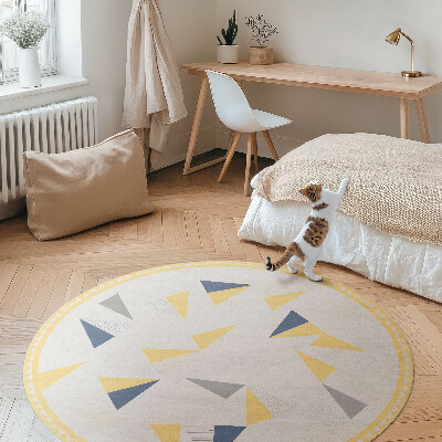 Kulatý vinylový koberec Geometrická abstrakce trojúhelníků