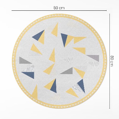 Kulatý vinylový koberec Geometrická abstrakce trojúhelníků