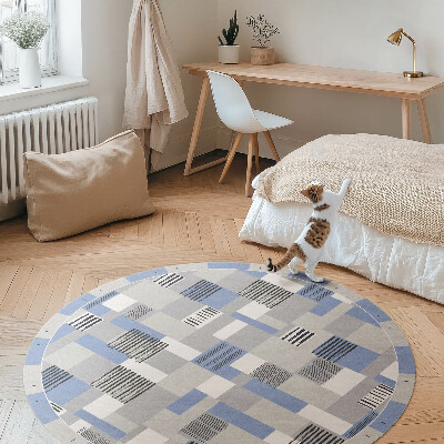 Kulatý vinylový koberec Abstraktní kompozice obdélníků