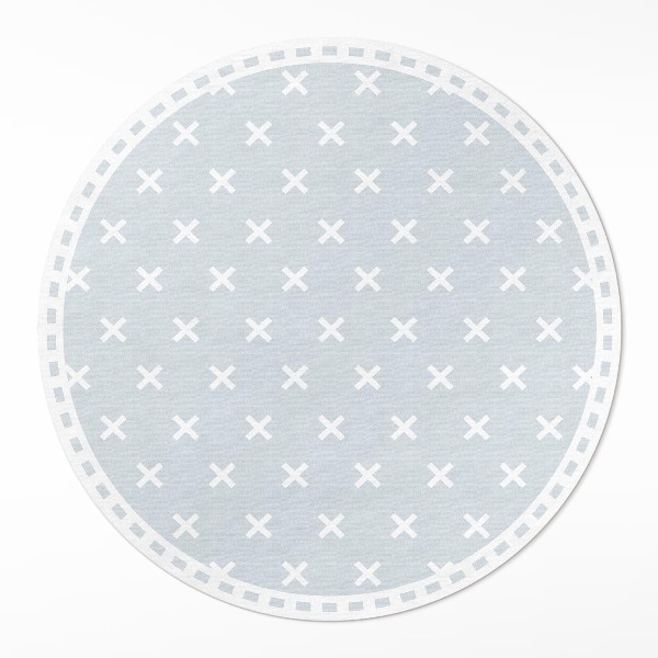 Kulatý vinylový koberec Jasné křížky minimalistický vzor