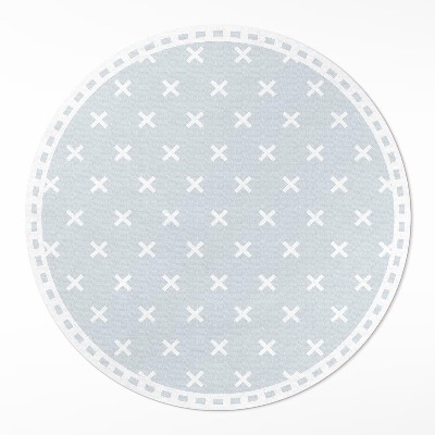 Kulatý vinylový koberec Jasné křížky minimalistický vzor