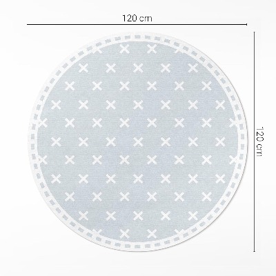 Kulatý vinylový koberec Jasné křížky minimalistický vzor