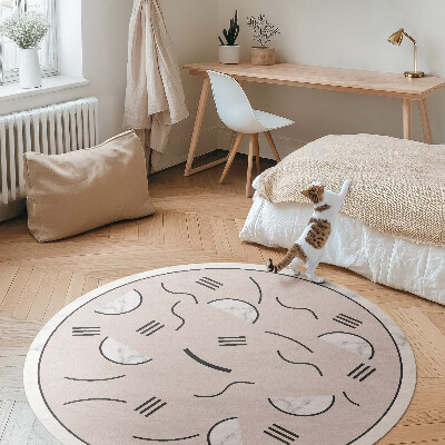 Kulatý vinylový koberec Abstraktní tvary styl boho