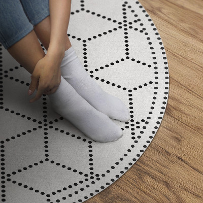 Kulatý vinylový koberec Kostky krychle 3D moderní tečky