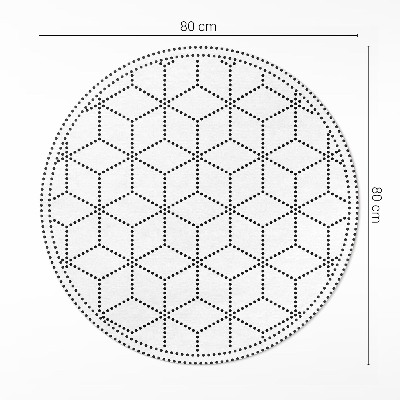 Kulatý vinylový koberec Kostky krychle 3D moderní tečky