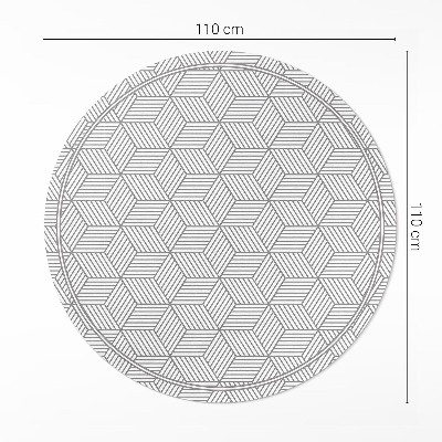 Kulatý vinylový koberec Geometrická mozaika drobný vzor