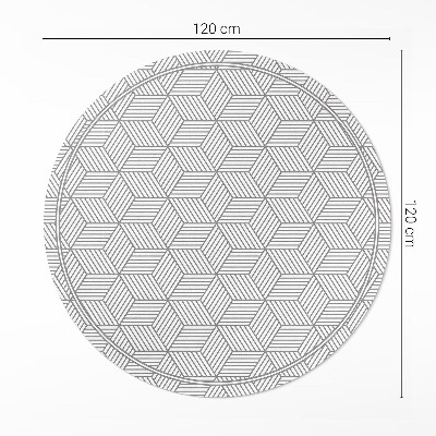 Kulatý vinylový koberec Geometrická mozaika drobný vzor
