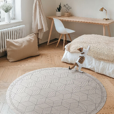 Kulatý vinylový koberec Geometrická mozaika drobný vzor