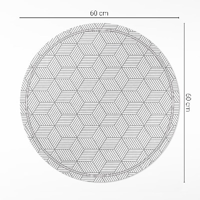 Kulatý vinylový koberec Geometrická mozaika drobný vzor