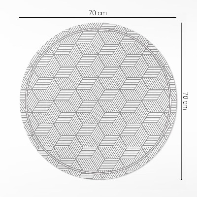 Kulatý vinylový koberec Geometrická mozaika drobný vzor