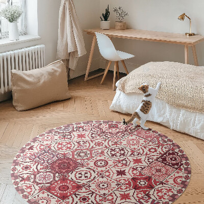 Kulatý vinylový koberec Mozaika vzorovaných dlaždic