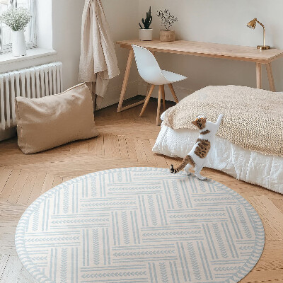 Kulatý vinylový koberec Moderní rybí kost módní vzor