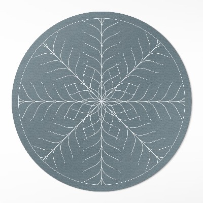 Kulatý vinylový koberec Lineární minimalistický vzor rybí kosti