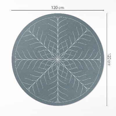 Kulatý vinylový koberec Lineární minimalistický vzor rybí kosti