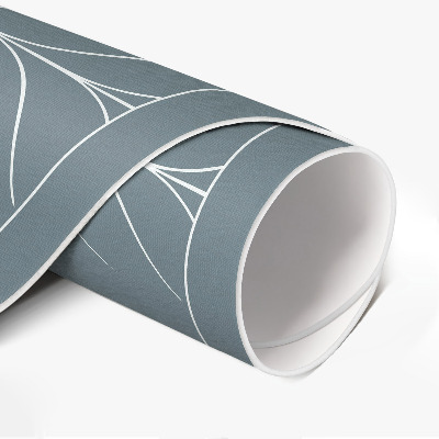 Kulatý vinylový koberec Lineární minimalistický vzor rybí kosti