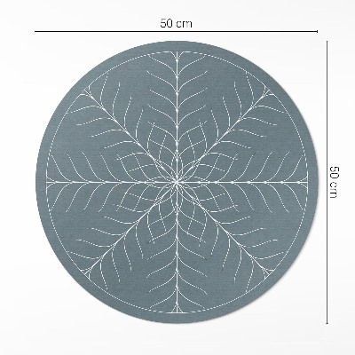 Kulatý vinylový koberec Lineární minimalistický vzor rybí kosti