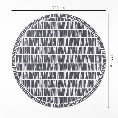 Kulatý vinylový koberec Abstrakce linií vzor drobné čárky