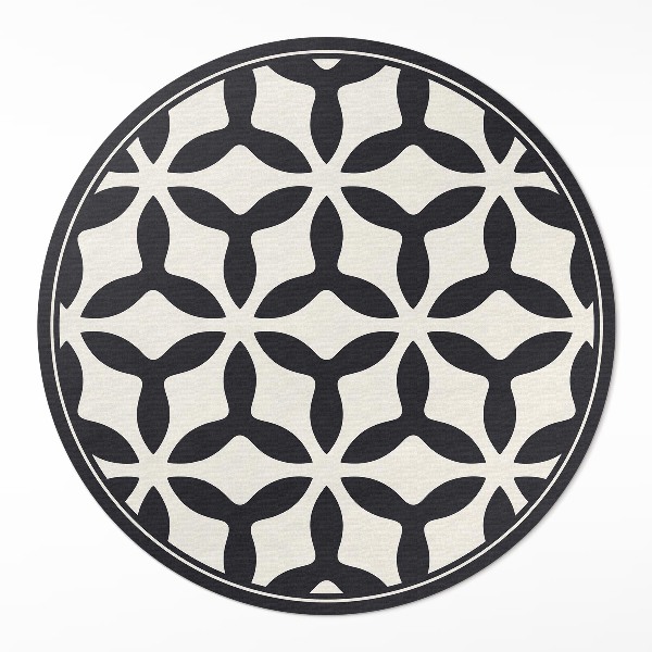 Kulatý vinylový koberec Moderní geometrický vzor