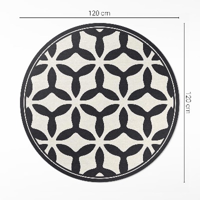 Kulatý vinylový koberec Moderní geometrický vzor