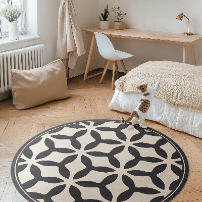 Kulatý vinylový koberec Moderní geometrický vzor