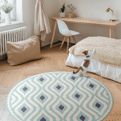 Kulatý vinylový koberec Abstraktní vlny stylové vzorování