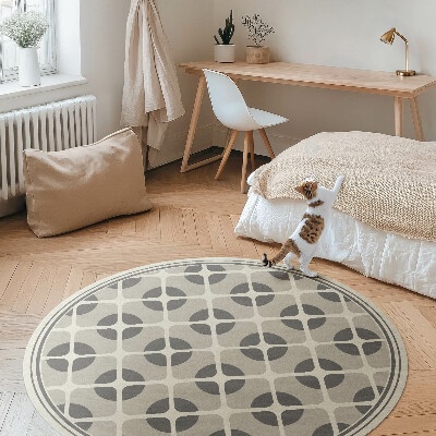 Kulatý vinylový koberec Minimalistická mozaika geometrické tvary