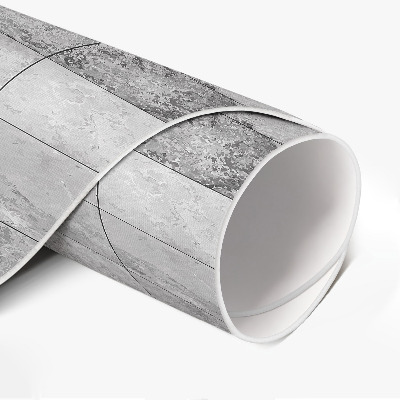Kulatý vinylový koberec Světlé kamenné dlaždice industriální styl
