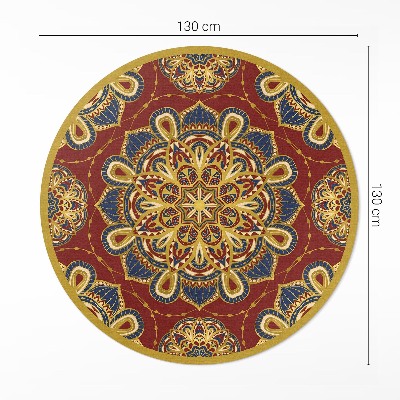 Kulatý vinylový koberec Bohatě zdobená mandala orientální vzor