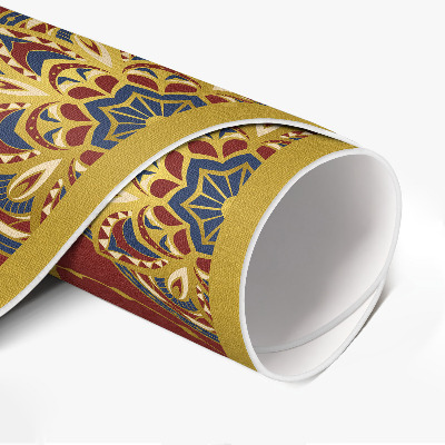 Kulatý vinylový koberec Bohatě zdobená mandala orientální vzor
